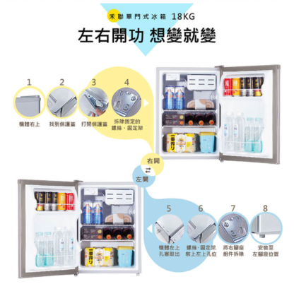 HERAN 禾聯67公升節能單門小冰箱HRE-0715(S)● 節能壓縮機 ● 迷你造型 ● - Image 4